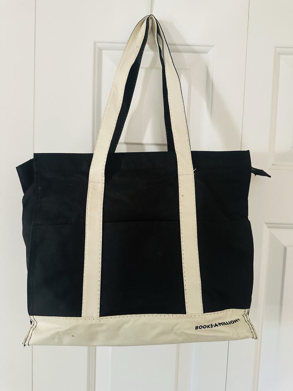 Books A Million Black White Nylon Tote Bag Carryall